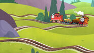 The bumpy track in All Aboard!