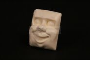 A production-made cast of Salty's happy face before it was sold on The Prop Gallery