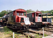 Toad (far right) at a Day Out With Thomas event with some other brake vans