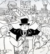 The Fat Controller making a speech at the town hall