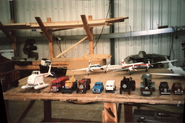 A selection of models kept on standby for filming