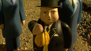 Sir Topham Hatt holding bananas in Calling All Engines!