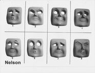 Nelson's faces [64] (Note: Nelson's unused cross face between his tired and happy faces whilst his shocked and sad faces between his sheepish and yawning faces)