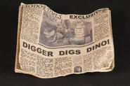 The newspaper prop from A Visit from Thomas as prior to being sold by The Prop Gallery