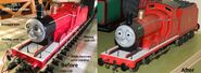 James' plastic model; before and after restoration