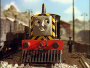 Mavis in the fifth series. (Note: There are smudges on her face mask.)