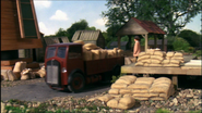 A lorry collecting flour from the windmill