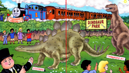 The grand opening of a Dinosaur Park at the museum in a magazine story