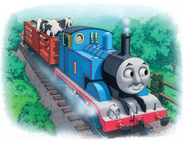 An open-topped cattle truck as illustrated by Richard Courtney