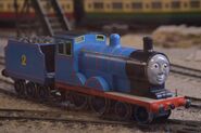 Edward's brass model at Drayton Manor in 2018 (Note: He has no eyebrows)