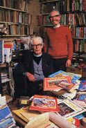 Wilbert and Christopher with RWS books, Annuals and Thomas's Christmas Party in Wilbert's Study