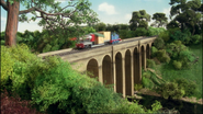 Thomas zooms across the viaduct with the Jet Engine