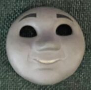 Skarloey's smiling face on display at the Awdry Extravaganza 2 at the Talyllyn Railway in 2022