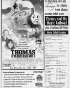 Lionel logo seen on the Thomas and the Magic Railroad advertisement. The logo is the 1900-2000 100th anniversary logo.