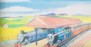 An illustration of Thomas and Henry at Knapford Junction (source unknown)