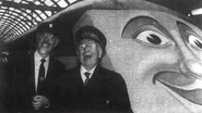 AwdryMorris.jpg (501 KB) Christopher Awdry and Johnny Morris alongside the Intercity 225 named after the Rev. W. Awdry at King's Cross