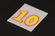 A spare unused number "10" decal as prior to being sold by The Prop Gallery