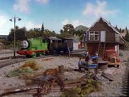 Percy at Crosby yard in the second series