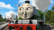 Henry narrowly avoids a collision with James