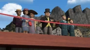 Sir Topham Hatt with Lady Hatt, the Duke and Duchess of Boxford