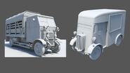 CGI models of the Post Van and the GWR cattle lorry