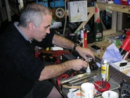 James' model being refurbished (Edward, Harvey, Bulstrode, Sir Topham Hatt's current car, one of the Horrid Lorries among other models in the background)