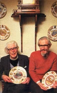 TheAwdryswithPlates.jpg (7.78 MB) Christopher and Wilbert holding commemorative plates of famous steam engines
