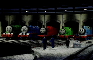 Henry, Gordon, James, Thomas, Percy, the Fat Controller and the foghorn