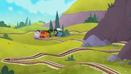 The bumpy track in Race for the Sodor Cup