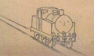 Thomas as drawn by the Rev. W. Awdry