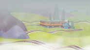The bumpy track surrounded by fog