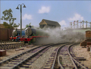 The signal box and gantry outside the station