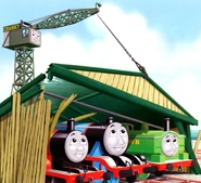 Cranky lifting up the shed