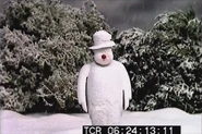 Unedited scene of the Sir Topham Hatt shaped snowman