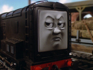 Diesel's grumpy face that appeared between the second and eleventh series, excluding the fourth, fifth, and seventh, Jack and the Sodor Construction Company, Thomas and the Magic Railroad and Calling All Engines! (1986-1991, 2002, 2004, 2006-2007)