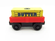 Orange Close-Sided Cargo Car