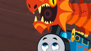 A closeup of the dragon's mouth