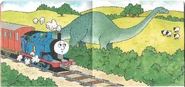 Thomas spotting the dinosaur