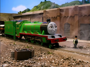 An O-Gauge model of Henry in Last Week Tonight's "The Sad Tale of Henry the Engine"