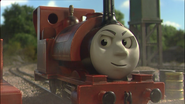 Skarloey's smirking face that appeared between the sixth and eleventh series, excluding the eighth and ninth series, Jack and the Sodor Construction Company and Calling All Engines! (2002-2003, 2006-2007)