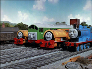 Edward, Boco and Bill and Ben in the yard