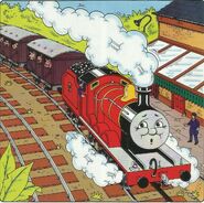 James pulling livestock wagons