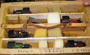 The engine's models in a storage box