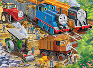 Elizabeth working at Sodor Construction Company with Jack and George in a Ravensburger puzzle