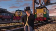 Rebecca with Philip and Sir Topham Hatt