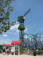 Six Flags' Cranky the crane ride