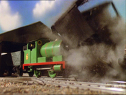 Percy colliding into a brake van