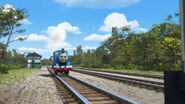 Thomas chasing Sonny past the junction in the twenty-fourth series