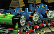 Donald and Douglas with Henry in Tidmouth Sheds