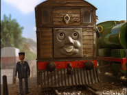 A lorry behind Toby